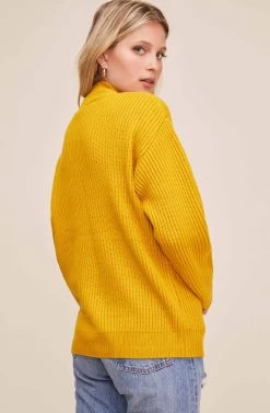 Cutout Turtleneck Sweater 41 Cutout Turtleneck Sweater -Chic Outfit Shop AT15729B MUSTARD 5