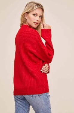 Cutout Turtleneck Sweater 36 Cutout Turtleneck Sweater -Chic Outfit Shop AT15729B RED CHILI 4