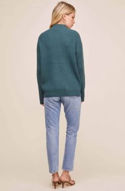 Cutout Turtleneck Sweater 25 Cutout Turtleneck Sweater -Chic Outfit Shop AT15729B TEAL 4