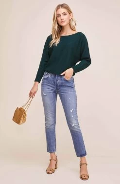 June Sweater -Chic Outfit Shop AT15919 DARK GREEN 1