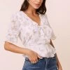 Wrap Front Ruffle Top 2 Wrap Front Ruffle Top -Chic Outfit Shop AT16080 003 IVORYFLORAL 1