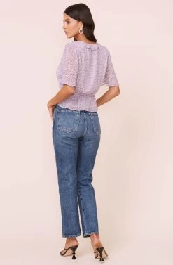 Wrap Front Ruffle Top -Chic Outfit Shop AT16080 003 LAVENDERFLORAL 5