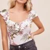 Double Ruffle Off The Shoulder Rib Bodysuit