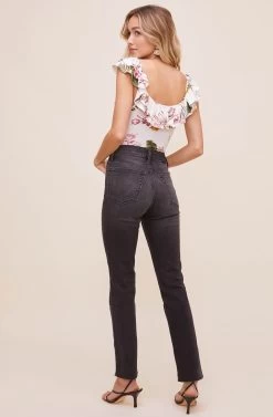 Double Ruffle Off The Shoulder Rib Bodysuit 17 Double Ruffle Off The Shoulder Rib Bodysuit -Chic Outfit Shop AT16160 CREAM MAUVE PALM 4