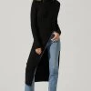 Hi Slit Turtleneck Sweater -Chic Outfit Shop AT16295 BLACK 1