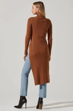 Hi Slit Turtleneck Sweater 23 Hi Slit Turtleneck Sweater -Chic Outfit Shop AT16295 CAMEL 6