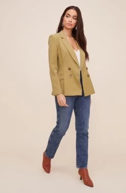 Fitted Pleat Blazer -Chic Outfit Shop AT16425 VINTAGEGOLD CC 1