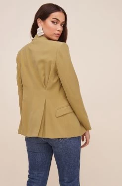 Fitted Pleat Blazer -Chic Outfit Shop AT16425 VINTAGEGOLD CC 5
