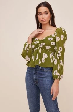 Sweetheart Floral Long Sleeve Crinkle Top