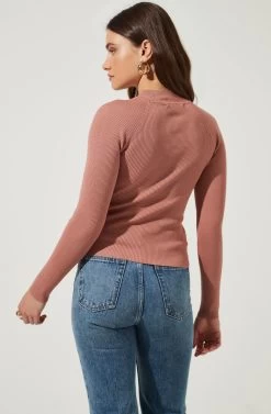 Cut Out Square-Neck Top 25 Cut Out Square-Neck Top -Chic Outfit Shop AT16556 DARKBLUSH 5