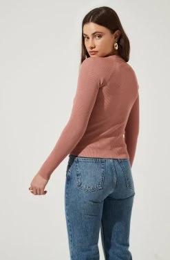 Cut Out Square-Neck Top 21 Cut Out Square-Neck Top -Chic Outfit Shop AT16556 DARKBLUSH 6