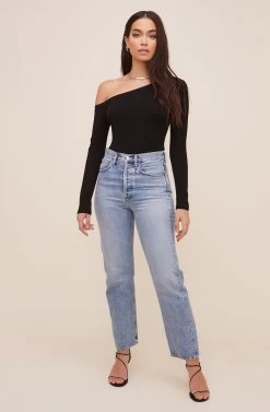 Kaia One Shoulder Bodysuit -Chic Outfit Shop AT16630 BLACK 1
