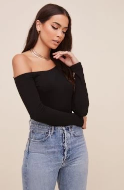 Kaia One Shoulder Bodysuit -Chic Outfit Shop AT16630 BLACK 2