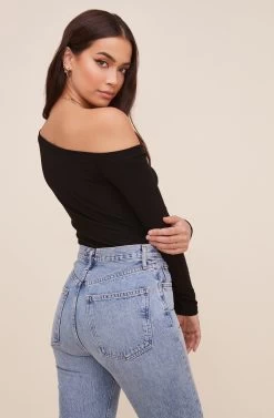 Kaia One Shoulder Bodysuit -Chic Outfit Shop AT16630 BLACK 5