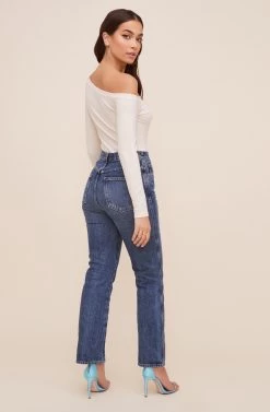 Kaia One Shoulder Bodysuit -Chic Outfit Shop AT16630 ECRU 4