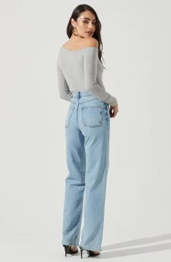 Kaia One Shoulder Bodysuit -Chic Outfit Shop AT16630 HEATHERGREY 3