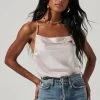 Drape Front Cami Bodysuit -Chic Outfit Shop AT16694 CHAMPAGNE 1316