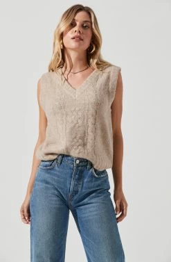 Cable Knit Sweater Vest