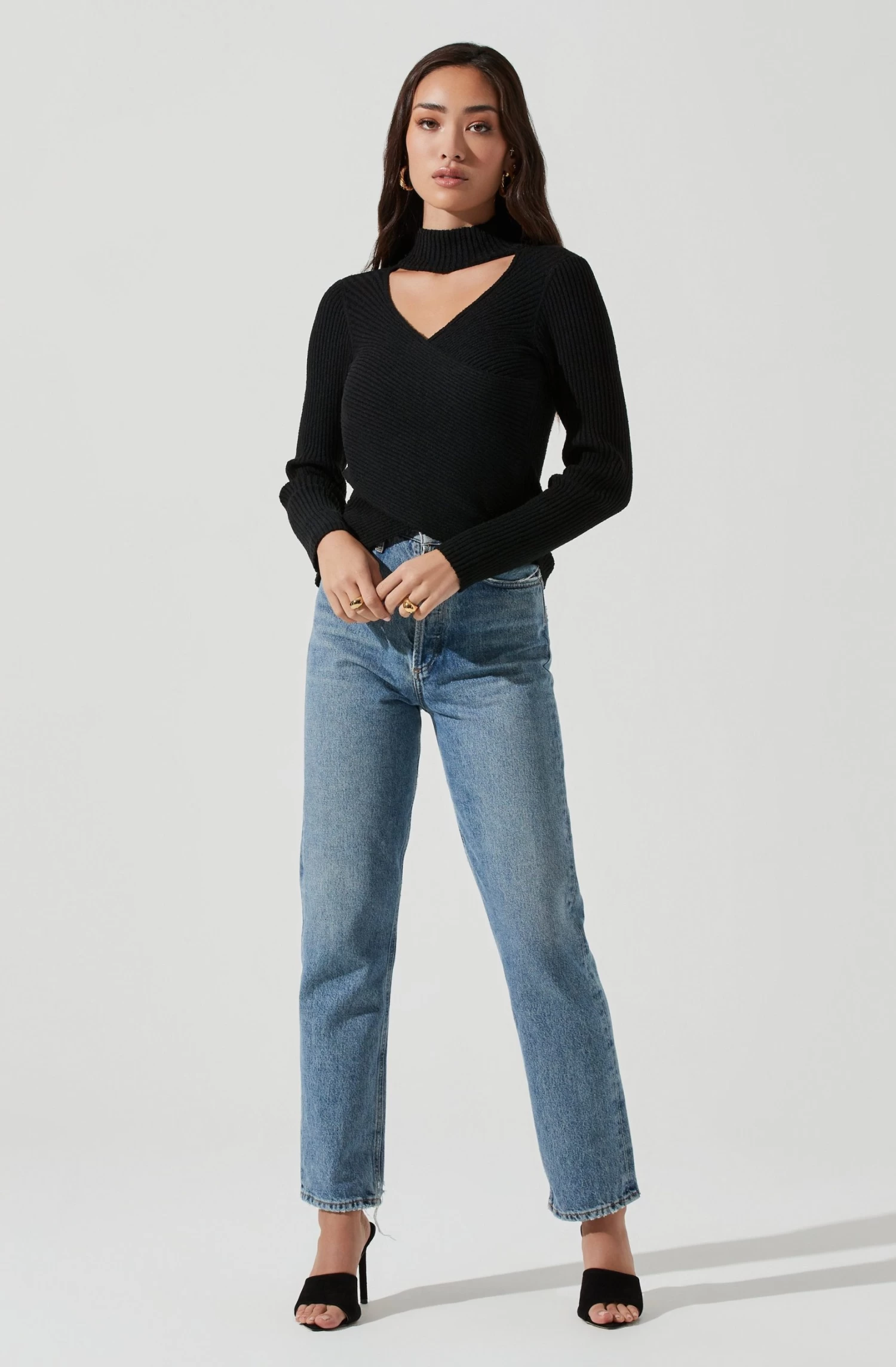 Mock Neck Cross Front Sweater 5 Mock Neck Cross Front Sweater - Image 3