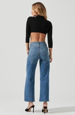 Somerset Mock Neck Cutout Bodysuit -Chic Outfit Shop AT17047 BLACK 4 01d5b5f2 2764 4201 af28 d8150bfaa2f8