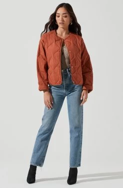 Lightweight Padded Jacket -Chic Outfit Shop AT17062 CLAY 1109