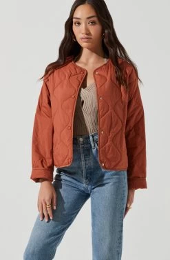 Lightweight Padded Jacket -Chic Outfit Shop AT17062 CLAY 1120
