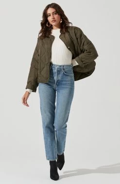 Lightweight Padded Jacket -Chic Outfit Shop AT17062 GREEN 1797