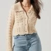 Scallop Collar Cardigan 1 Scallop Collar Cardigan -Chic Outfit Shop AT17096 BONE 8