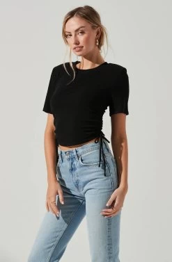 Cinched Side Crop Tee