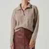 Polo Cable Knit Sweater 1 Polo Cable Knit Sweater -Chic Outfit Shop AT17428 TAUPE 2