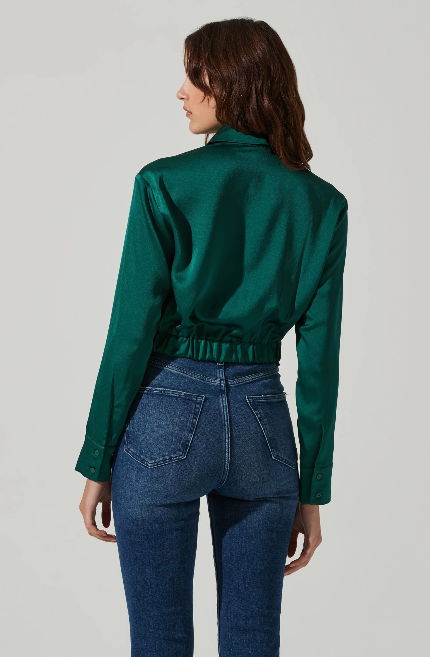 Sutton Satin Button Up Crop Top 18 Sutton Satin Button Up Crop Top - Image 16