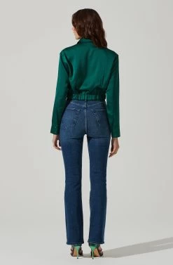 Sutton Satin Button Up Crop Top 32 Sutton Satin Button Up Crop Top -Chic Outfit Shop AT17617 HUNTERGREEN 6