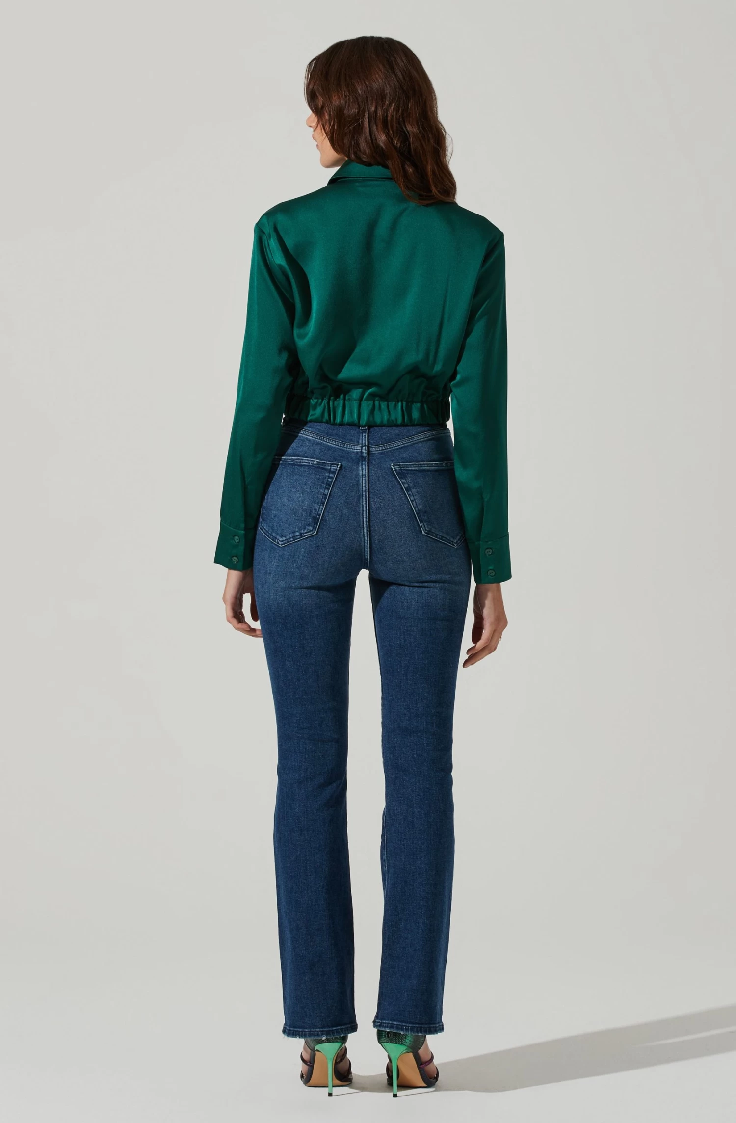 Sutton Satin Button Up Crop Top 17 Sutton Satin Button Up Crop Top - Image 15