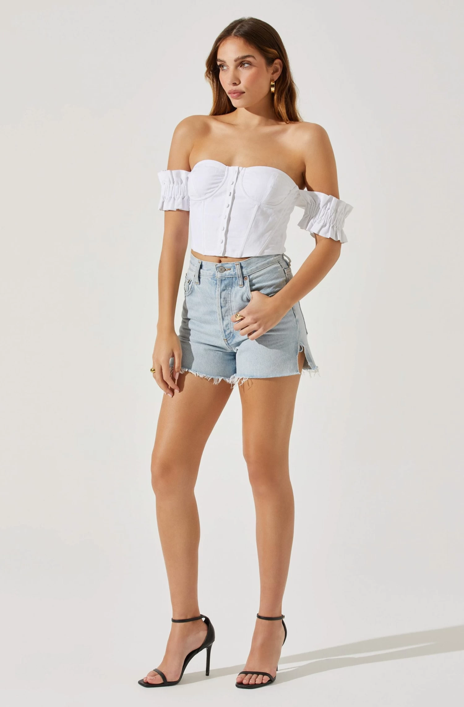 Off Shoulder Ruffle Corset Top 12 Off Shoulder Ruffle Corset Top - Image 10