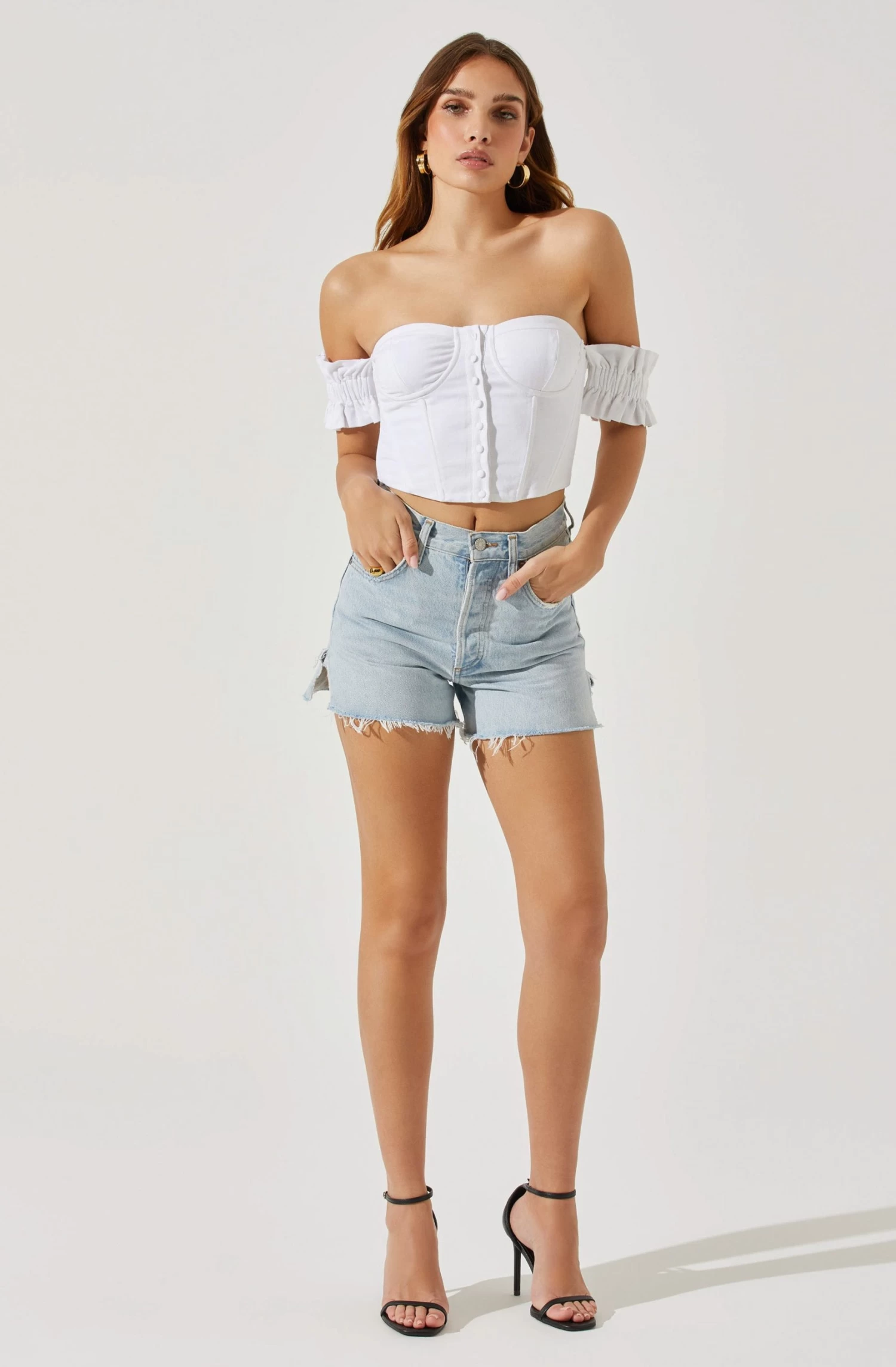 Off Shoulder Ruffle Corset Top 10 Off Shoulder Ruffle Corset Top - Image 8