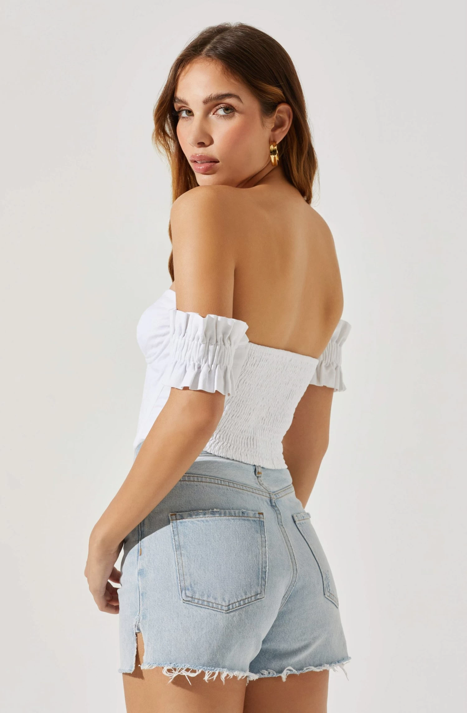 Off Shoulder Ruffle Corset Top 14 Off Shoulder Ruffle Corset Top - Image 12
