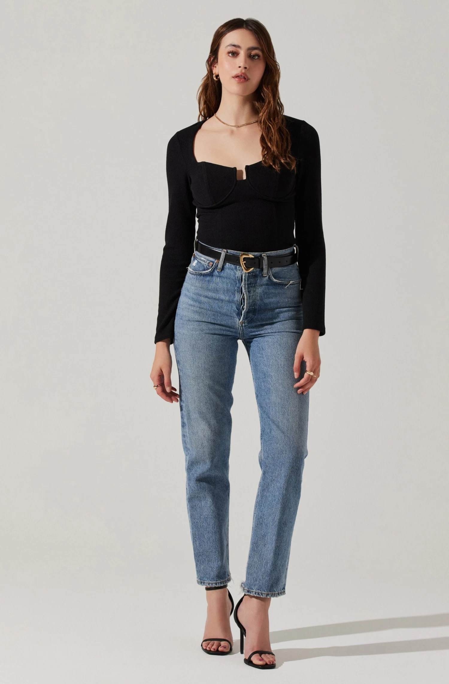 Long Sleeve Cupped Bust Knit Top 6 Long Sleeve Cupped Bust Knit Top - Image 4