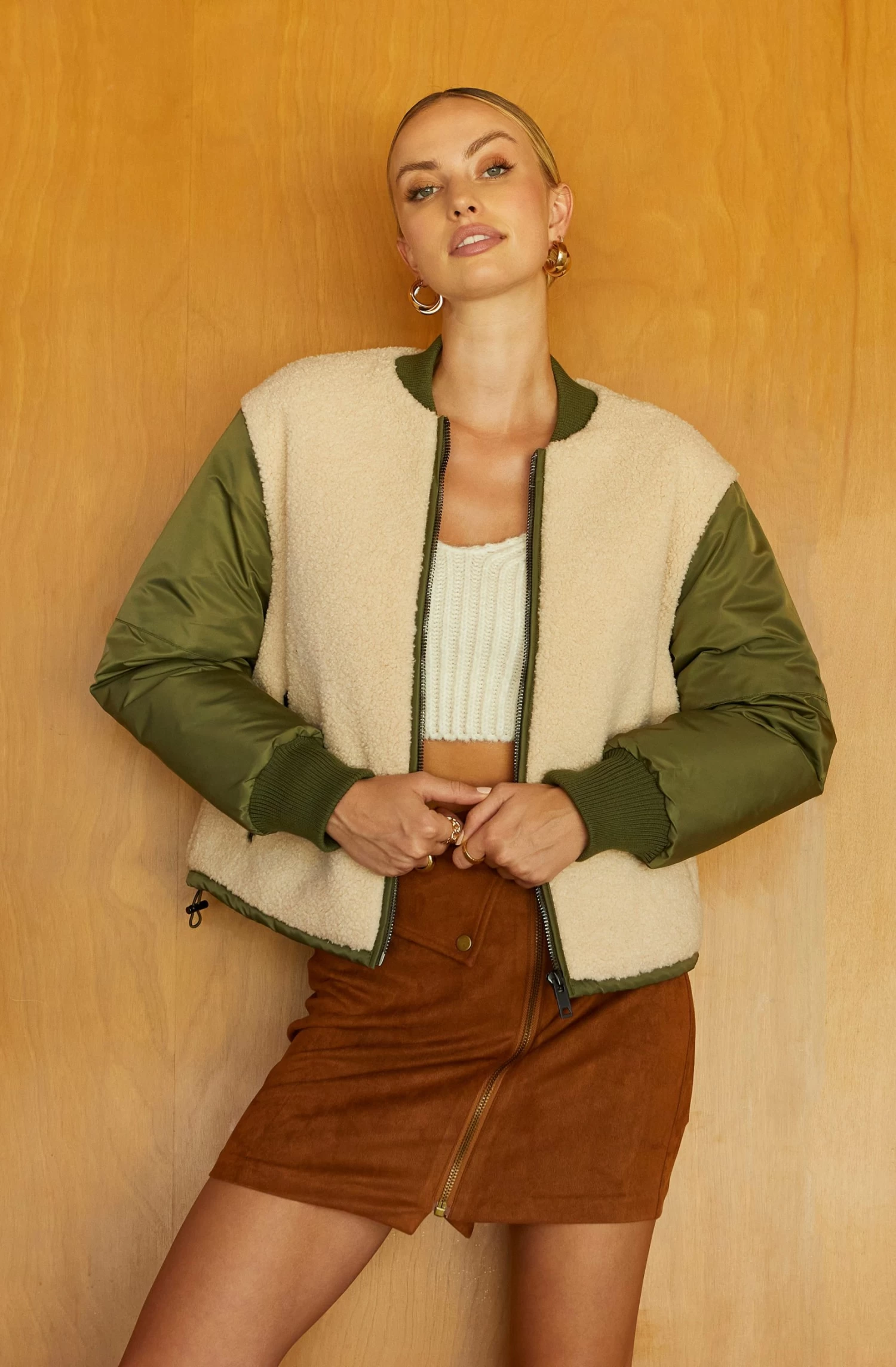 Tegan Faux Shearling Contrast Puffer Jacket 9 Tegan Faux Shearling Contrast Puffer Jacket - Image 7