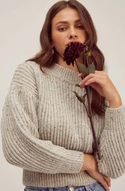 Regis Mock Neck Sweater 17 Regis Mock Neck Sweater -Chic Outfit Shop FallSweaters ACT15466C GRAYSPECKLE 2