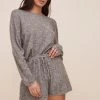 Knit Sweater And Shorts Lounge Set -Chic Outfit Shop LSET045 SAGE 4