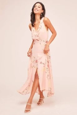 Ruffle Wrap Front Sleeveless Maxi