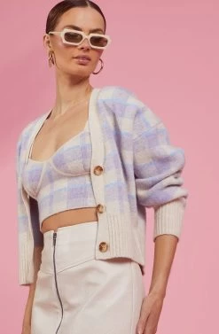 Belmont Plaid Cardigan -Chic Outfit Shop RESORT 1395